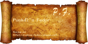 Puskás Fedor névjegykártya